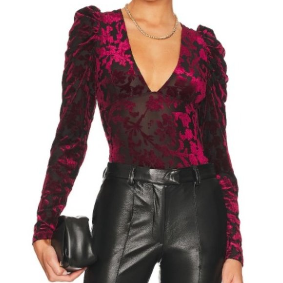 Free People Magic Hour Bodysuit in Midnight Combo Size S - Picture 3 of 8